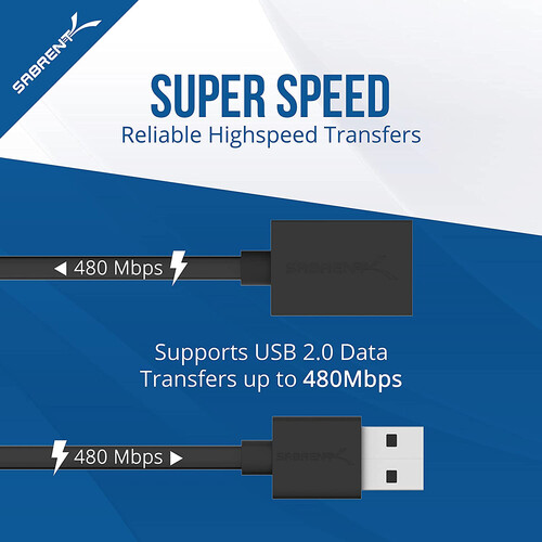 Cable de Extension Alargue USB Activo Sabrent CB-USBXT 10m